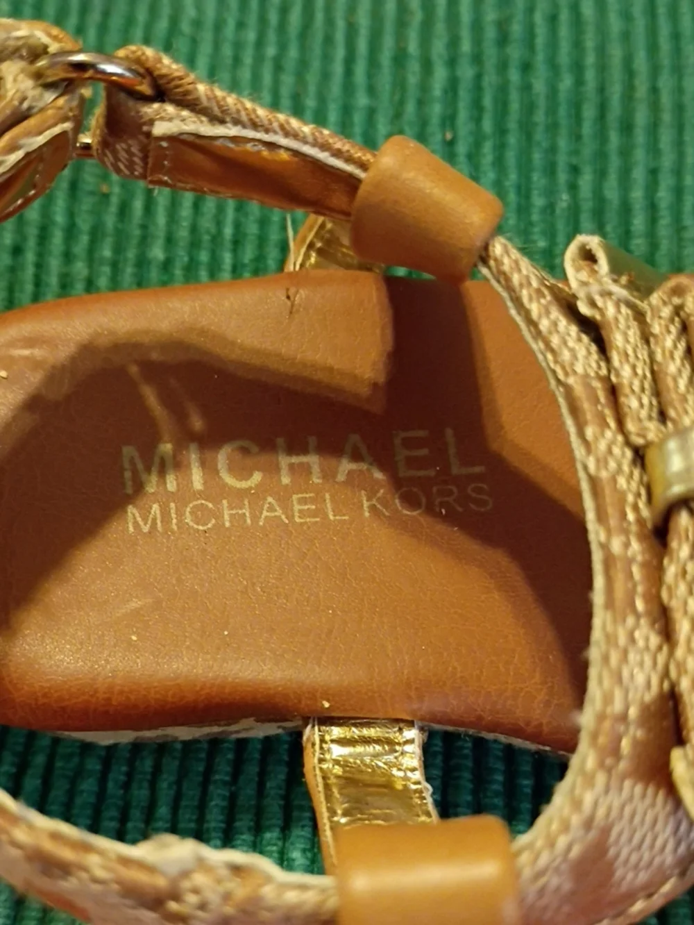 Michael Kors Girls' Tan T-Strap Sandals